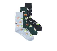 JACK & JONES 3 Pack Jacrice Food Socks Lot de 3 Paires de Chaussettes, Atlantic Deep, Taille Unique Hommes