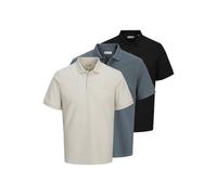 JACK & JONES 3pk Jjeaustin Polo SS 3 pièces MP, Noir, L (Lot de 3) Hommes