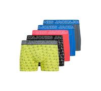 JACK & JONES 5 Pack Jaccapri Skull Trunks Lot de 5 Boxers, Jaune de sécurité Hommes