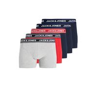 JACK & JONES 5 Pack Jachector Solid Trunks Lot de 5 Boxers Poly, Gris Clair chiné, Hommes