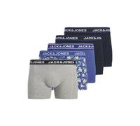 JACK & JONES 5 Pack Jackingston Skull Trunks Lot de 5 Boxers, Gris Clair chiné, Hommes