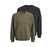 JACK & JONES Badge Crew Neck BF 2pk MP Jcopoint Lot de 2 Sweat-Shirts à col Rond, Noir, Homme