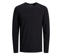 Jack & Jones - Basic O-neck Tee L/S - Maillot basique à longues manches et col rond pour homme - Noir - Large