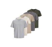 JACK & JONES Basic Tee 5pk Jjeorganic Lot de 5 t-Shirts Basiques SS O-Ne MP Noos, Beige Clair, Hommes