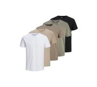 JACK & JONES Basic Tee 5pk Jjeorganic Lot de 5 t-Shirts Basiques SS O-Ne MP Noos, Noir, XS Hommes
