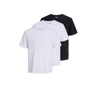 JACK & JONES Basic Tee SS O-Neck 3pk JJEORGANIC Lot de 3 t-Shirts Basiques à col Rond MP, Blanc/Noir, XS Hommes