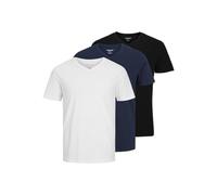 JACK & JONES Basic Tee SS V-Neck 3pk MP Jjeorganic Lot de 3 t-Shirts Basiques à col en V, Blazer Bleu Marine Hommes