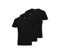 JACK & JONES Basic Tee SS V-Neck 3pk MP Jjeorganic Lot de 3 t-Shirts Basiques à col en V, Noir, Hommes