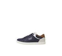 JACK & JONES Baskets Jfwjordan Sn pour Homme, Navy Blazer Detail Bright White Cognac, 46 EU