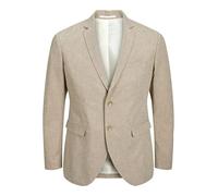 JACK & JONES Jprriviera Linen Blazer Slim Fit S Pls, Beige, 70 Grande Taille Hommes