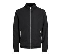 JACK & JONES Blouson bomber léger à col montant et fermeture éclair intégrale à manches longues pour homme, tailles S à 2XL, Noir , XL
