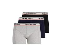 JACK & JONES JACLOUNGE STRIB WB Trunks 3 Pack Caleon Boxeur, Noir/détails : Blazer Bleu Marine, S Homme