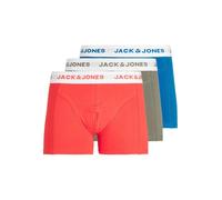 JACK & JONES Boxers 'Daniel' bleu / kaki / rouge / blanc, Taille M