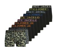 JACK & JONES Boxers 'Danny' bleu / kaki / orange / noir, Taille S