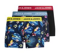 Jack & Jones – Boxer Jacflower Bird – Lot de 3 Noos – Surf The Web / Noir – Taille S