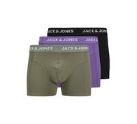 JACK & JONES Jacrob Solid Trunks Lot de 3 Boxers Sn Caleçon Boxeur, Vert Agave/Pack : Noir-Violet Opulence, XL Hommes