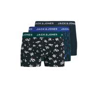 JACK & JONES Boxers 'JACTODD FLOWER' bleu nuit / sapin / noir / blanc, Taille XS