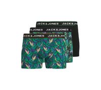 JACK & JONES Boxers 'JACTROPICAL BIRD' bleu foncé / vert / noir / blanc, Taille XL