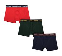 JACK & JONES Boxers 'JWHJAMES' bleu foncé / vert foncé / rouge vif / blanc, Taille XL