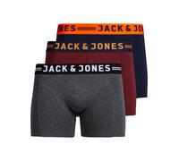 JACK & JONES Boxers 'Lichfield' bleu marine / orange / lie de vin, Taille S
