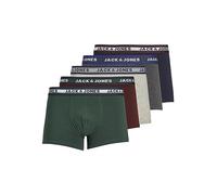 JACK & JONES Boxers 'Oliver' bleu marine / gris / vert foncé / lie de vin, Taille L