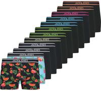 JACK&JONES Boxers pour homme, Lot de 12 - JACWATERMELON TRUNKS 12 PACK, Mélange de coton Noir/Bleu/Vert S