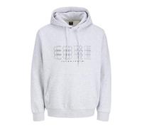 JACK & JONES Branding Hood Sweat à Capuche de Marque Jcofusion, Blanc-Gris, S Homme