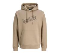 JACK & JONES Branding Hood Sweat à Capuche de Marque Jcofusion, Desert Taupe, S Homme