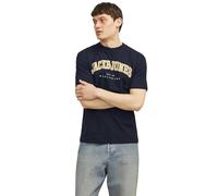 JACK & JONES Caleb Varsity O-Neck Short-Sleeves T-Shirt, Blazer Bleu Marine, XL Homme