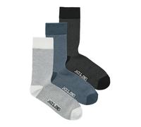 JACK & JONES Chaussettes 'JACBRYAN BIRD EYE' bleu foncé / noir / blanc, Taille 41-46