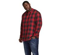 Jack & Jones Chemise à Carreaux pour Homme, Grande Taille, Rouge Brique, 8XL
