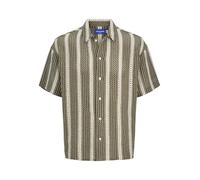 JACK & JONES Chemise De Vacances Relaxed Fit | Relaxed Fit, Rayures, Manches courtes, Casual, Température maximale 40°C programme très doux