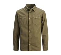 Jack & Jones - Chemise en Coton Stretch Collection Automne/Hiver - Homme - Chemises - Vert - Taille: M