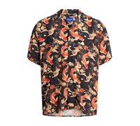 JACK & JONES Chemise 'Hawaii' jaune / anthracite / rouge, Taille S