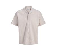 JACK & JONES Chemise 'Hawaii' noisette / blanc, Taille S