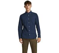 JACK & JONES Chemise Homme en Coton Bio Oxford, Blazer Bleu Marine., M