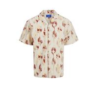JACK & JONES Chemise 'Jeff' beige / beige foncé / rouge, Taille M