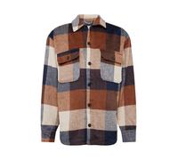 JACK & JONES Chemise 'JJEBradley Ollie' bleu marine / cognac / blanc naturel, Taille M