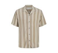 JACK & JONES Chemise 'JJEJeff' beige foncé / blanc, Taille XXL
