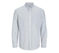 JACK & JONES Chemise 'JJEOxford' bleu foncé / blanc, Taille L