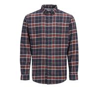 JACK & JONES Chemise 'Joshua Buffalo' marine / orange / blanc, Taille XXL