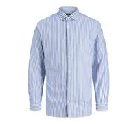 JACK & JONES Chemise 'JPRBLAPARKER' bleu foncé / blanc, Taille M