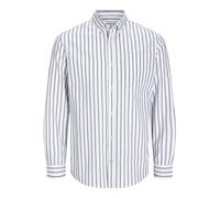 JACK & JONES Chemise Unie Grande Taille à Manches Longues pour Hommes de, Couleurs:Blanc-Bleu, Taille:7XL