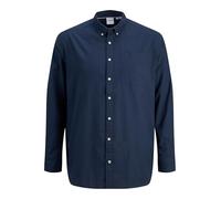 JACK & JONES Chemise Unie Grande Taille à Manches Longues pour Hommes de, Couleurs:Bleu-foncé, Taille:XXL