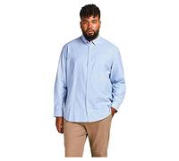 JACK & JONES Chemise Unie Grande Taille à Manches Longues pour Hommes de, Couleurs:Bleu, Taille:XXL