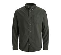 JACK & JONES Chemise Unie Grande Taille à Manches Longues pour Hommes de, Couleurs:Vert, Taille:7XL