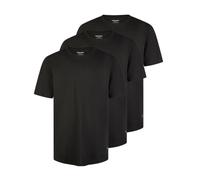 JACK & JONES Ensemble de 3 t-shirts pour homme, coupe régulière, en 100% coton bio, manches courtes, col rond, imprimés de base, pour l'été, disponibles en noir, blanc, beige, vert, gris, tailles S, M