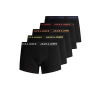 JACK & JONES Ensemble de 5 Boxers Trunks pour Homme en Jersey Stretch - Lot de sous-vêtements Basiques, Couleurs:Noir-2, Taille:M