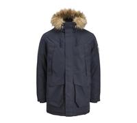 JACK & JONES Faux Fur Jjcamp Parka en Fausse Fourrure BF, Bleu Marine, L Hommes