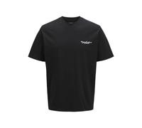 JACK & JONES Front Back Tee SS Crew Neck Jorboston T-Shirt à col Rond à l'avant et au Dos, Noir, L Hommes